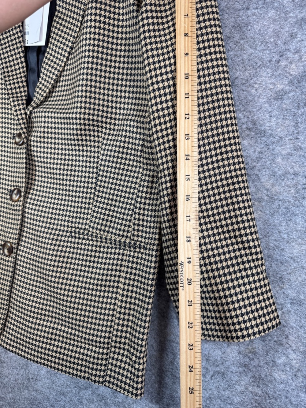 ICHI Houndstooth Blazer Jacket Size 40 Tailored Preppy Academia Oversized Fit - Picture 10 of 15
